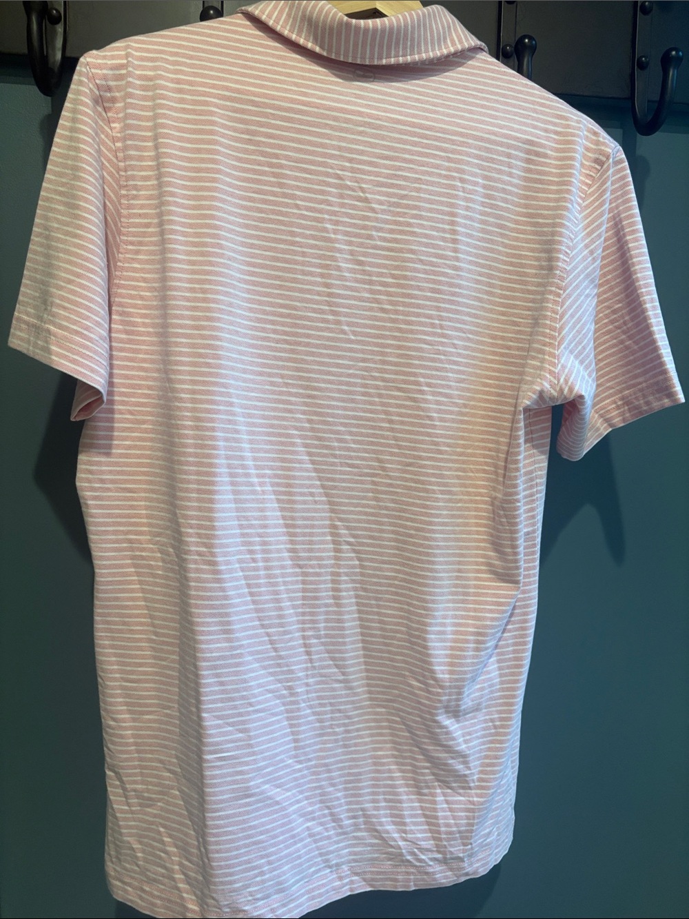 Peter Millar S NYT Men's Pink & White Striped Polo Shirt - Picture 5 of 12